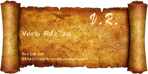 Verb Róza névjegykártya